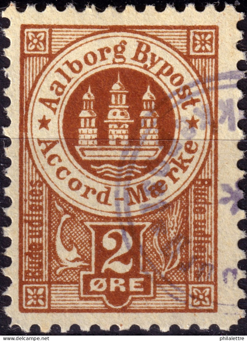 DANEMARK / DENMARK - 1887 - AALBORG CJ Als Local Post 2 øre Red-brown  - VF Used -c - Local Post Stamps