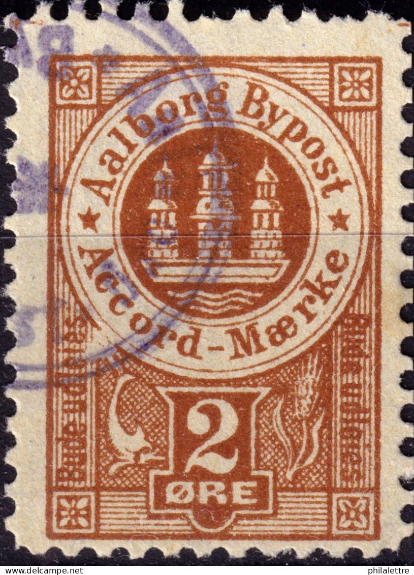 DANEMARK / DENMARK - 1887 - AALBORG CJ Als Local Post 2 øre Red-brown  - VF Used -e - Emisiones Locales