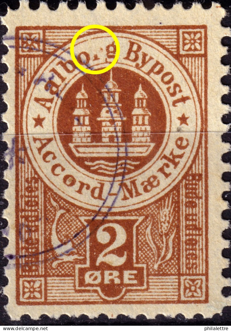 DANEMARK / DENMARK - 1887 - AALBORG CJ Als Local Post 2 øre Red-brown  "broken R" Variety - Emissions Locales