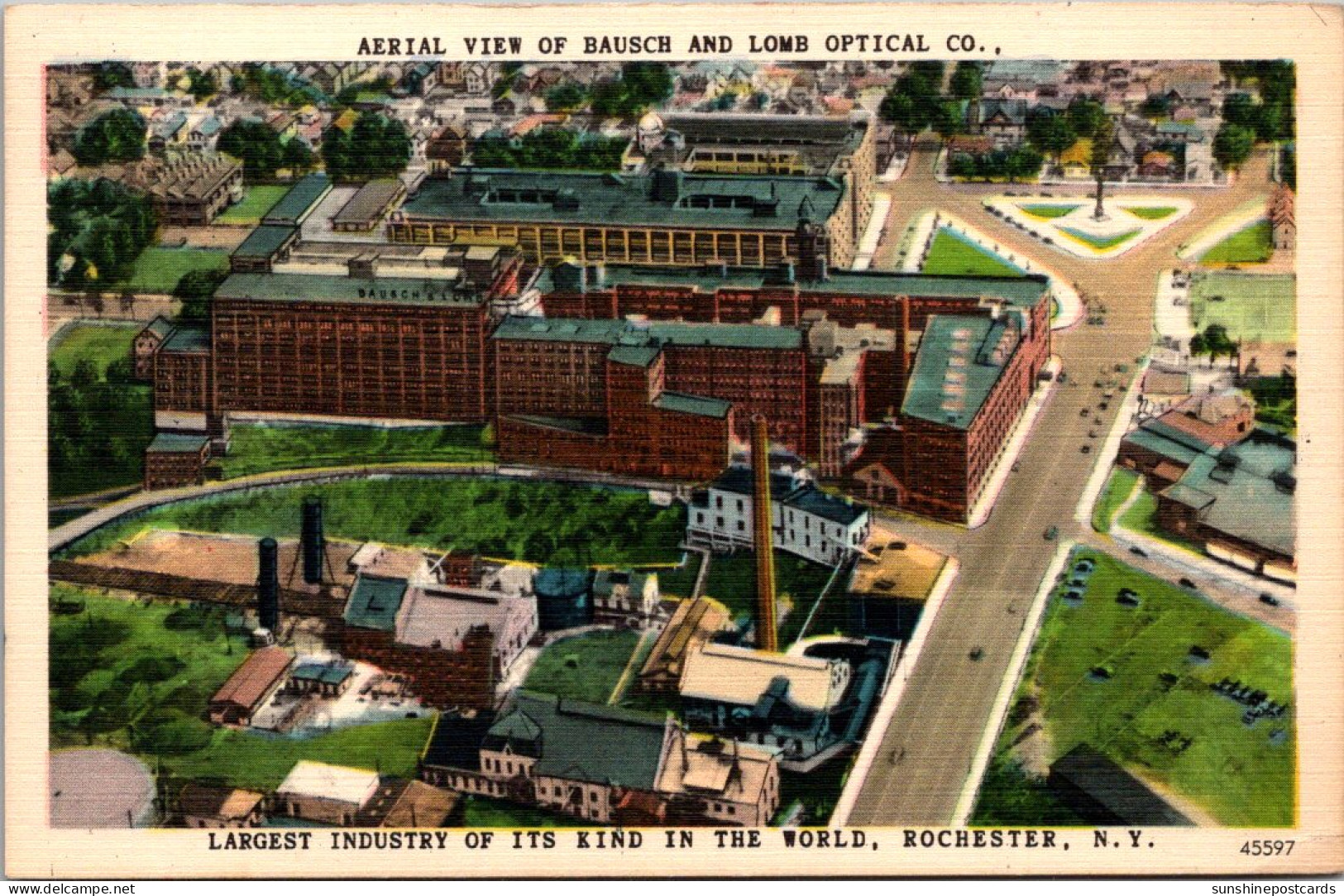 New York Rochester Aerial View Of Bausch And Lomb Optical Company 1953 - Rochester