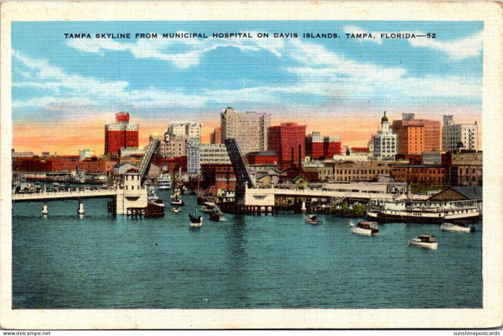 Florida Tampa Skyline From Municipal Hospital On Davis Island - Tampa