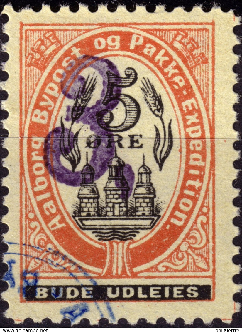 DANEMARK / DENMARK - 1889 - AALBORG CJ Als Local Post 3, Sur 5 øre Black & Red (surch. Violette) - VF Used -b - Emissioni Locali