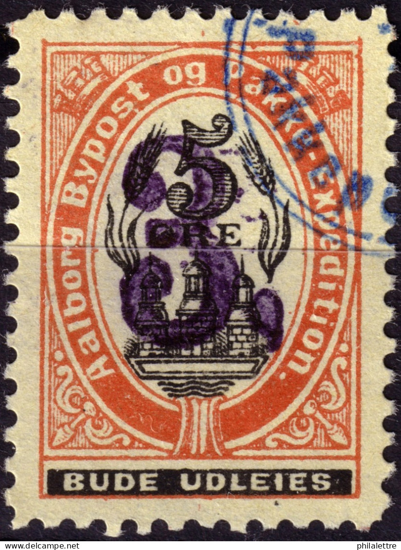 DANEMARK / DENMARK - 1889 - AALBORG CJ Als Local Post 3, Sur 5 øre Black & Red (surch. Violette) - VF Used -e - Emissions Locales