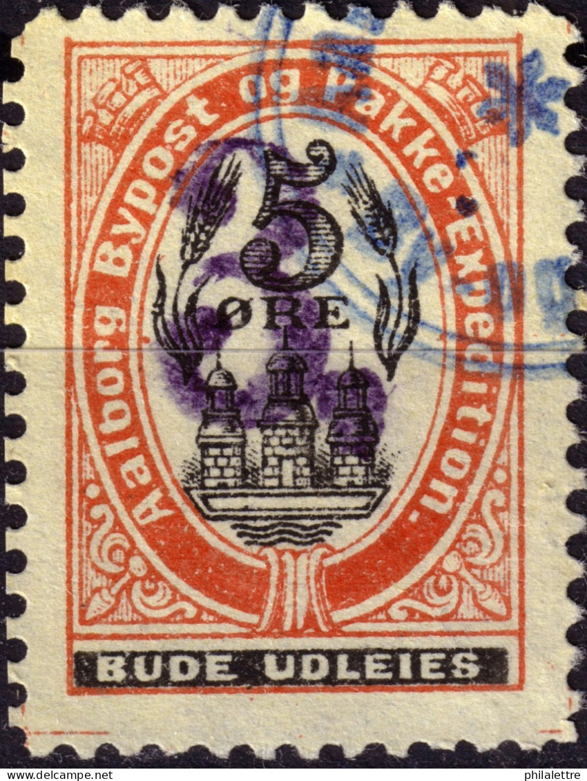 DANEMARK / DENMARK - 1889 - AALBORG CJ Als Local Post 3, Sur 5 øre Black & Red (surch. Violette) - VF Used -g - Lokale Uitgaven