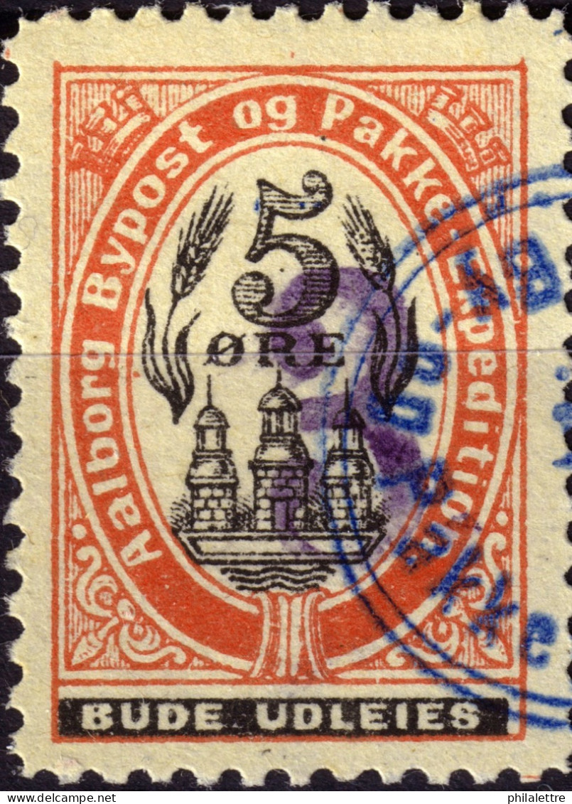 DANEMARK / DENMARK - 1889 - AALBORG CJ Als Local Post 3, Sur 5 øre Black & Red (surch. Violette) - VF Used -k - Emissions Locales