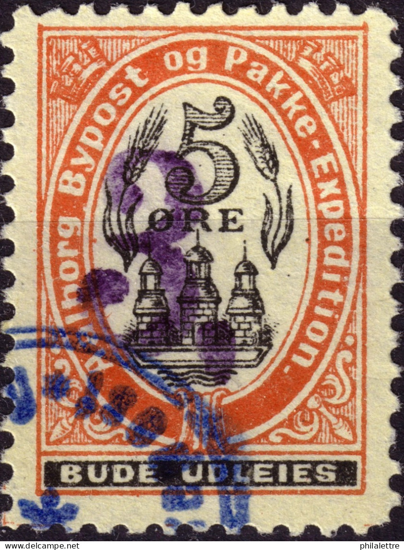 DANEMARK / DENMARK - 1889 - AALBORG CJ Als Local Post 3, Sur 5 øre Black & Red (surch. Violette) - VF Used -n - Local Post Stamps