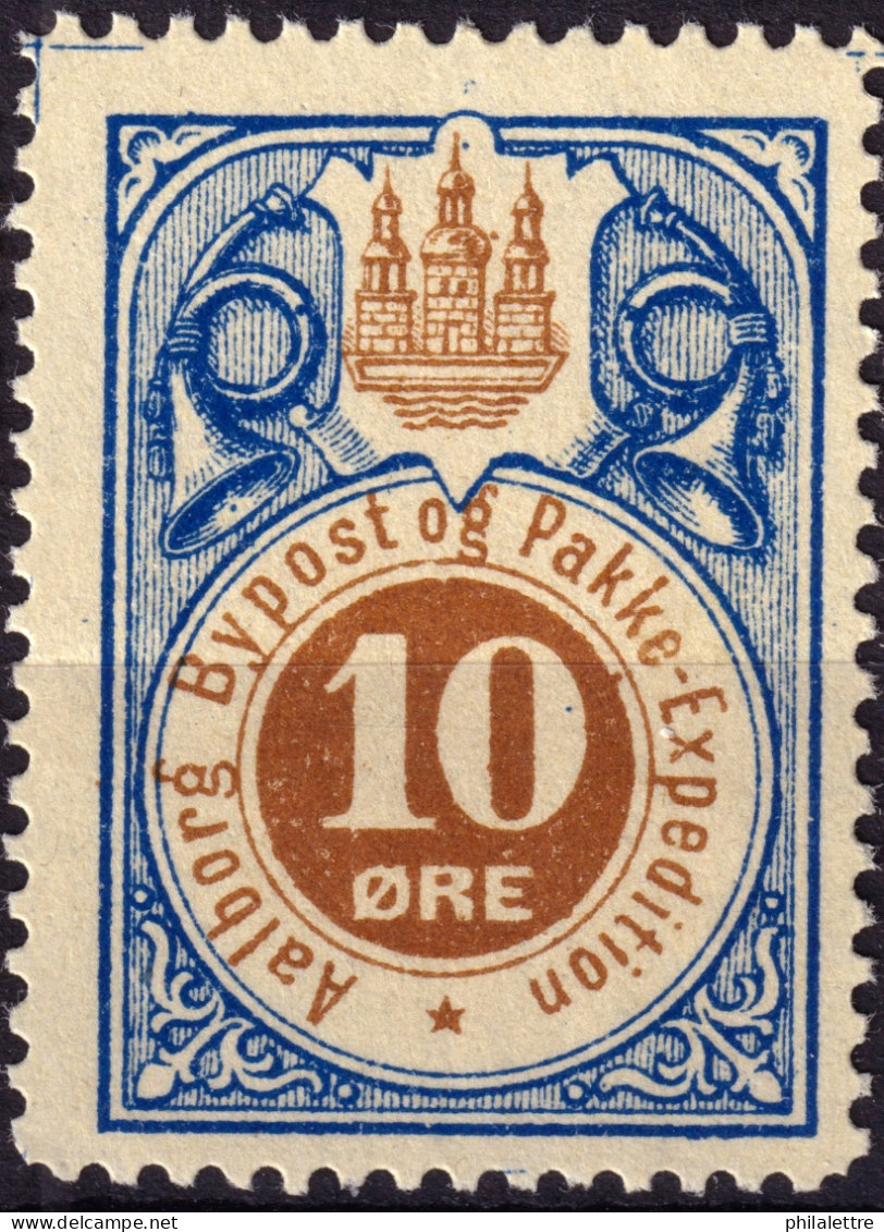 DANEMARK / DENMARK - 1887 - AALBORG CJ Als Local Post 10 øre Brown & Blue - No Gum - Lokale Uitgaven