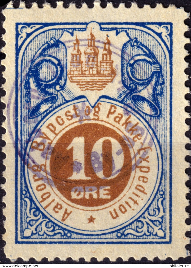 DANEMARK / DENMARK - 1887 - AALBORG CJ Als Local Post 10 øre Brown & Blue - VF Used -c - Local Post Stamps