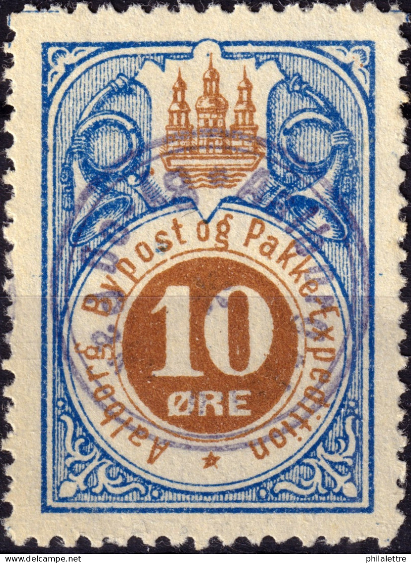 DANEMARK / DENMARK - 1887 - AALBORG CJ Als Local Post 10 øre Brown & Blue - VF Used -d - Lokale Uitgaven