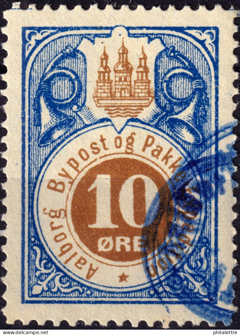 DANEMARK / DENMARK - 1887 - AALBORG CJ Als Local Post 10 øre Brown & Blue - VF Used -f - Lokale Uitgaven