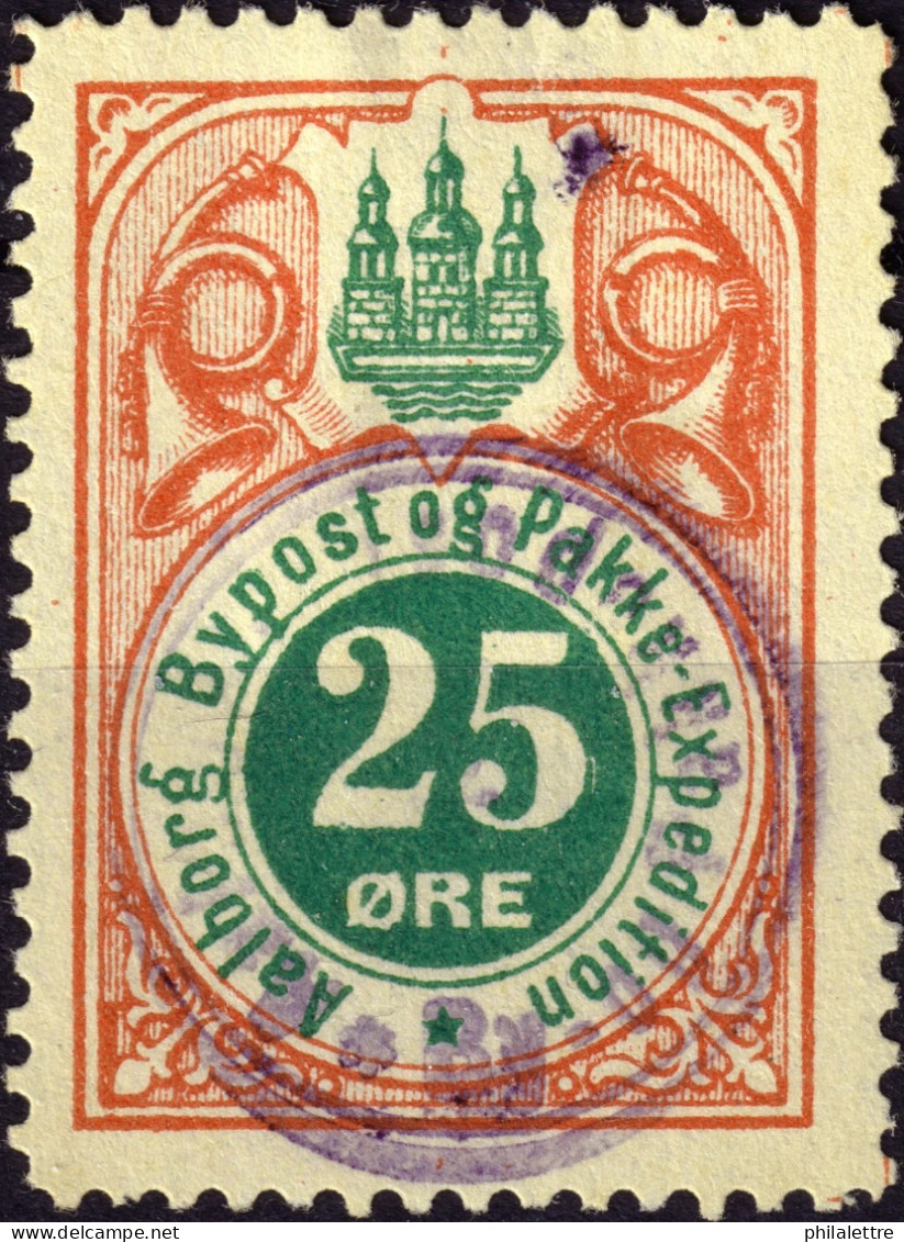 DANEMARK / DENMARK - 1887 - AALBORG CJ Als Local Post 25 øre Green & Red - VF Used -a - Emissioni Locali