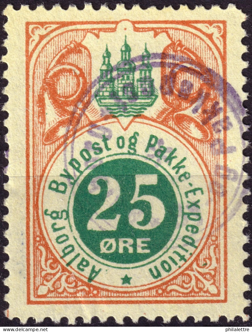 DANEMARK / DENMARK - 1887 - AALBORG CJ Als Local Post 25 øre Green & Red - VF Used -c - Ortsausgaben