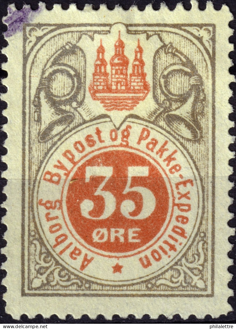 DANEMARK / DENMARK - 1887 - AALBORG CJ Als Local Post 35 øre Red & Silver - VF Used -d - Local Post Stamps