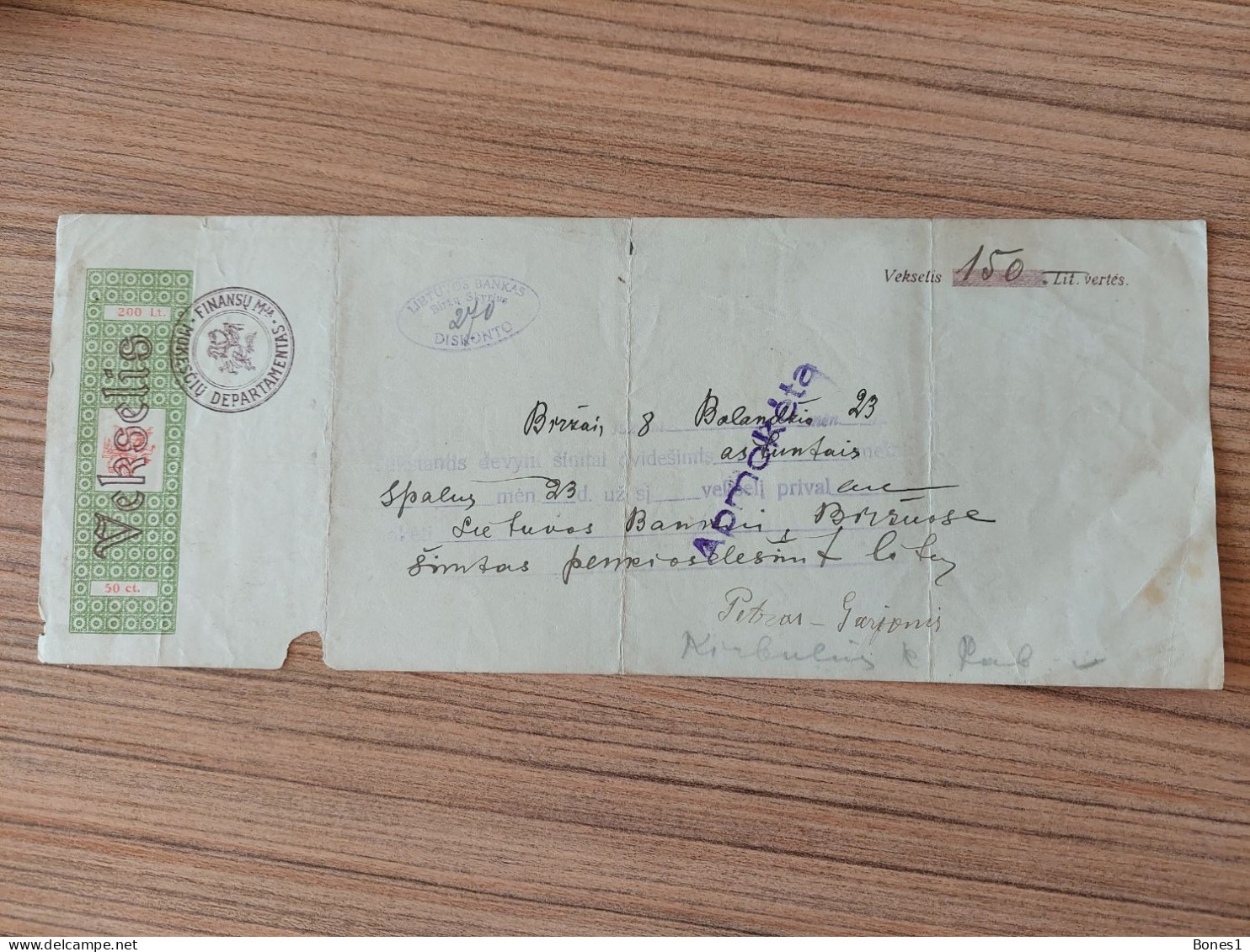 Lithuania Bill Of Exchange 1928 - Lithuania