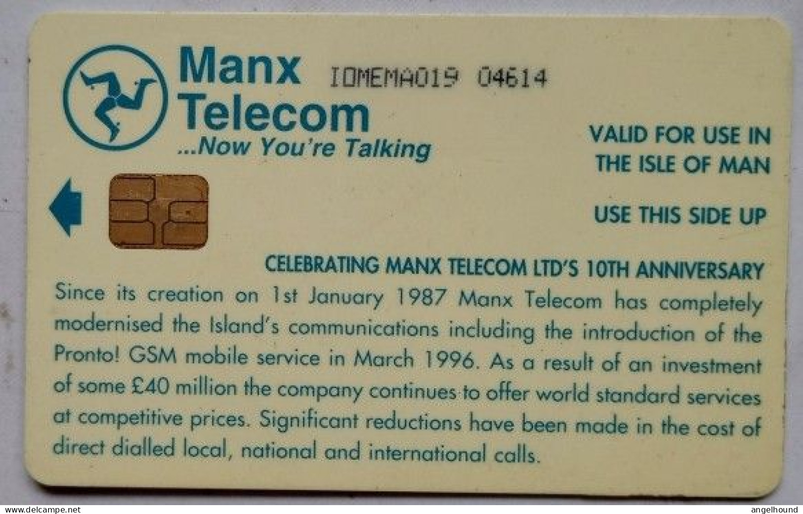 Isle Of Man 21 Units £2 " Celebratimg Manx Telecom 10th Anniversary " - Isla De Man