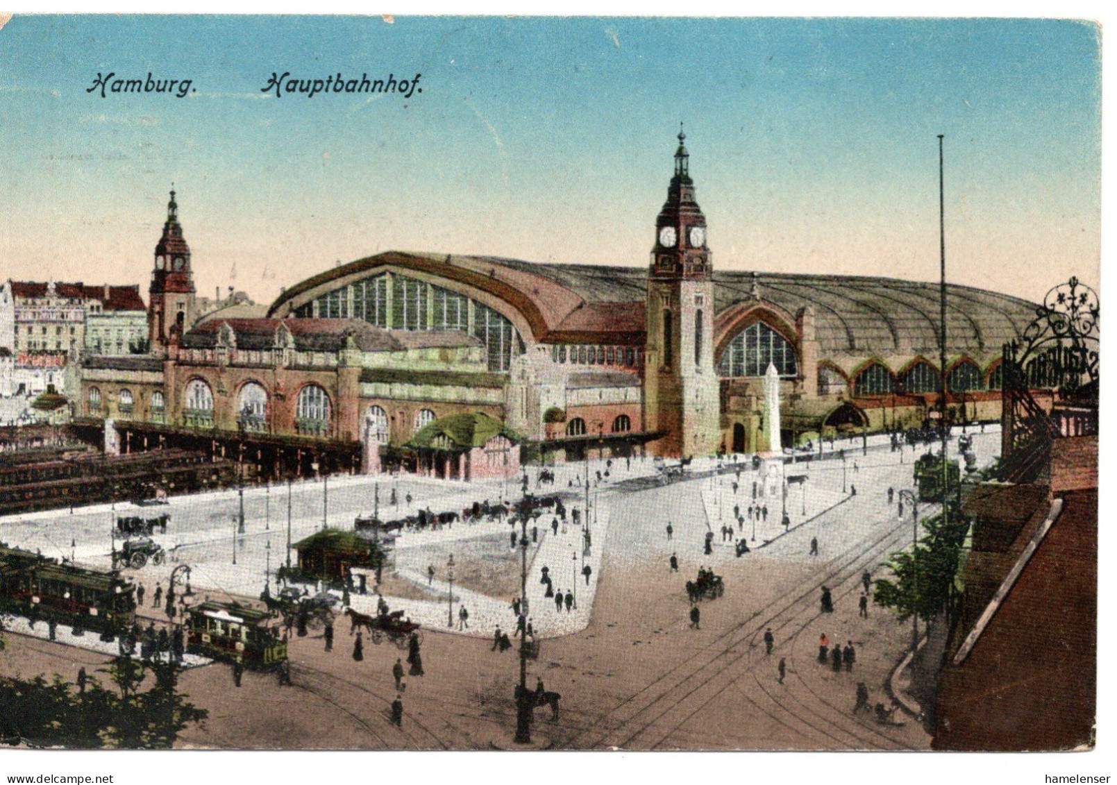 57822 - Deutsches Reich - 1922 - AnsKte "Hamburg Hauptbahnhof", Gebraucht - Autres & Non Classés