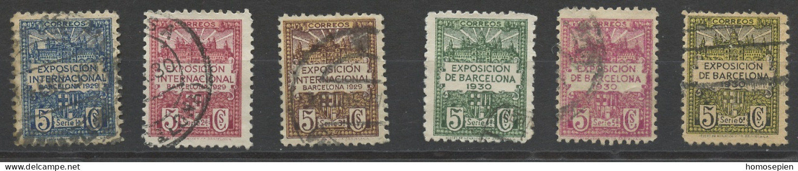 Espagne - Spain - Spanien Barcelone 1929-30 Y&T N°1 à 6 - Michel N°1 à 6 (o) - Exposition Internationale - Barcelona