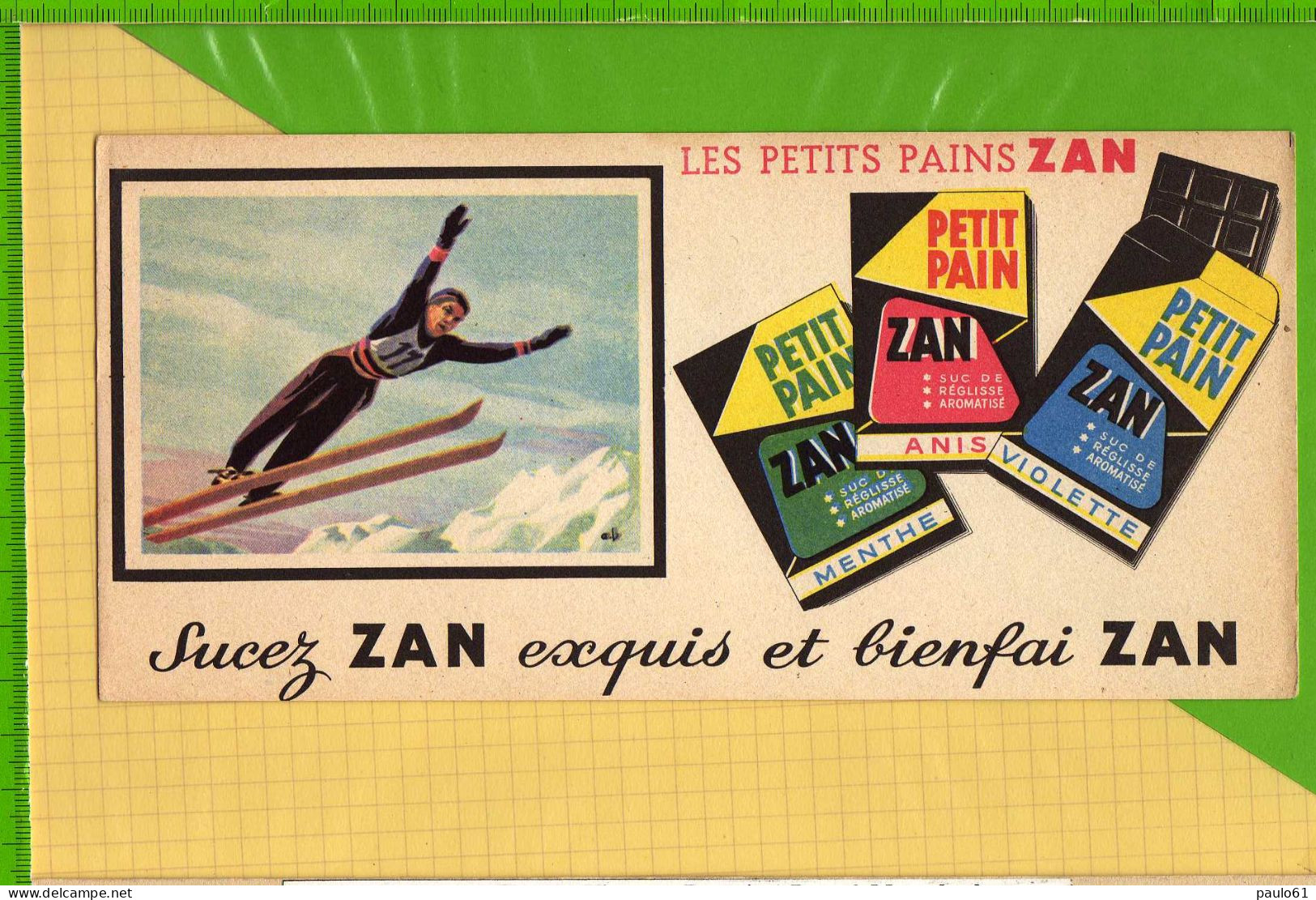 Buvard & Blotting Paper : Sucez ZAN  Ski Acrobatique - Sucreries & Gâteaux