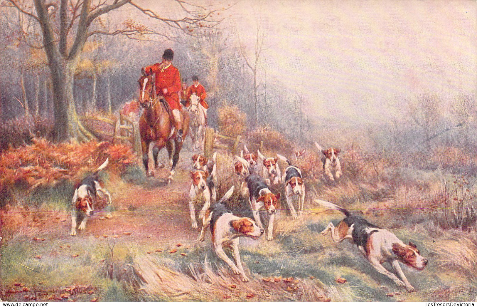 CHASSE à Courre - Illustration Non Signée - Carte Postale Ancienne - Jagd