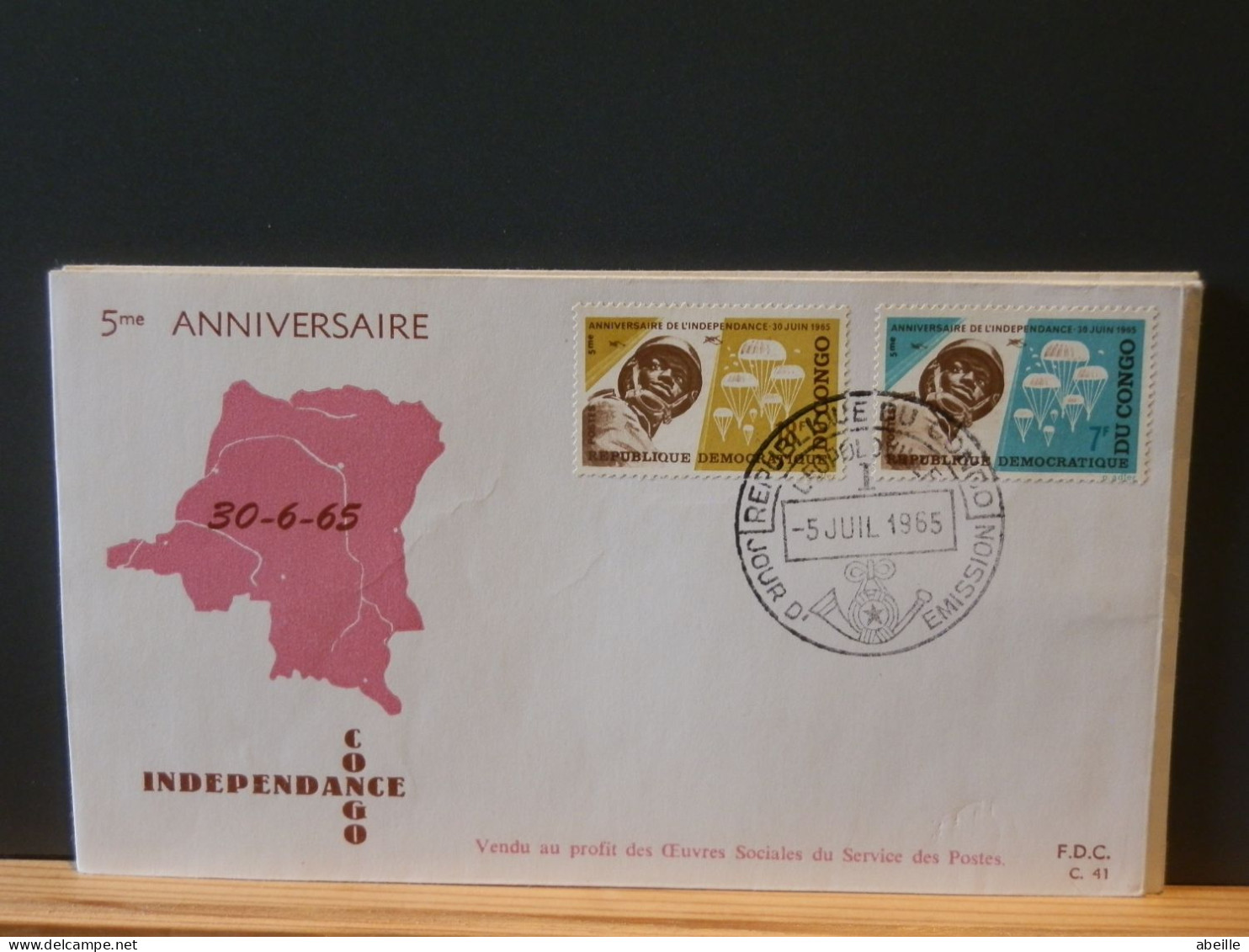 65/519F 2 FDC  CONGO 1965   NR. RODAN 40/1 - Briefe U. Dokumente