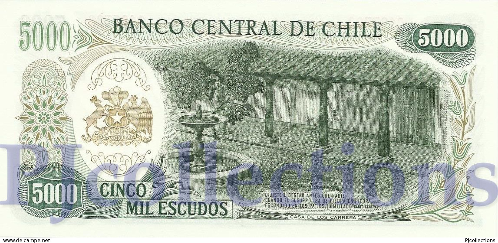 CHILE 5000 ESCUDOS 1967/1976 PICK 147b UNC - Chili