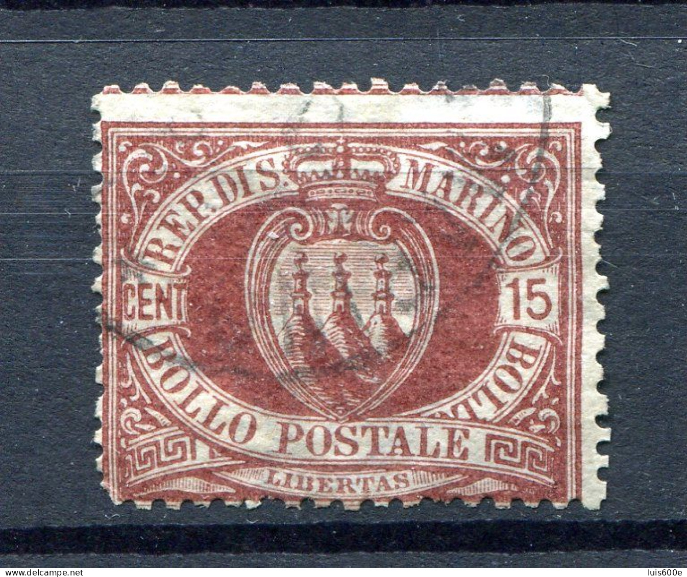 1892/94.SAN MARINO.YVERT 16(o).USADO.CATALOGO 70€ - Oblitérés