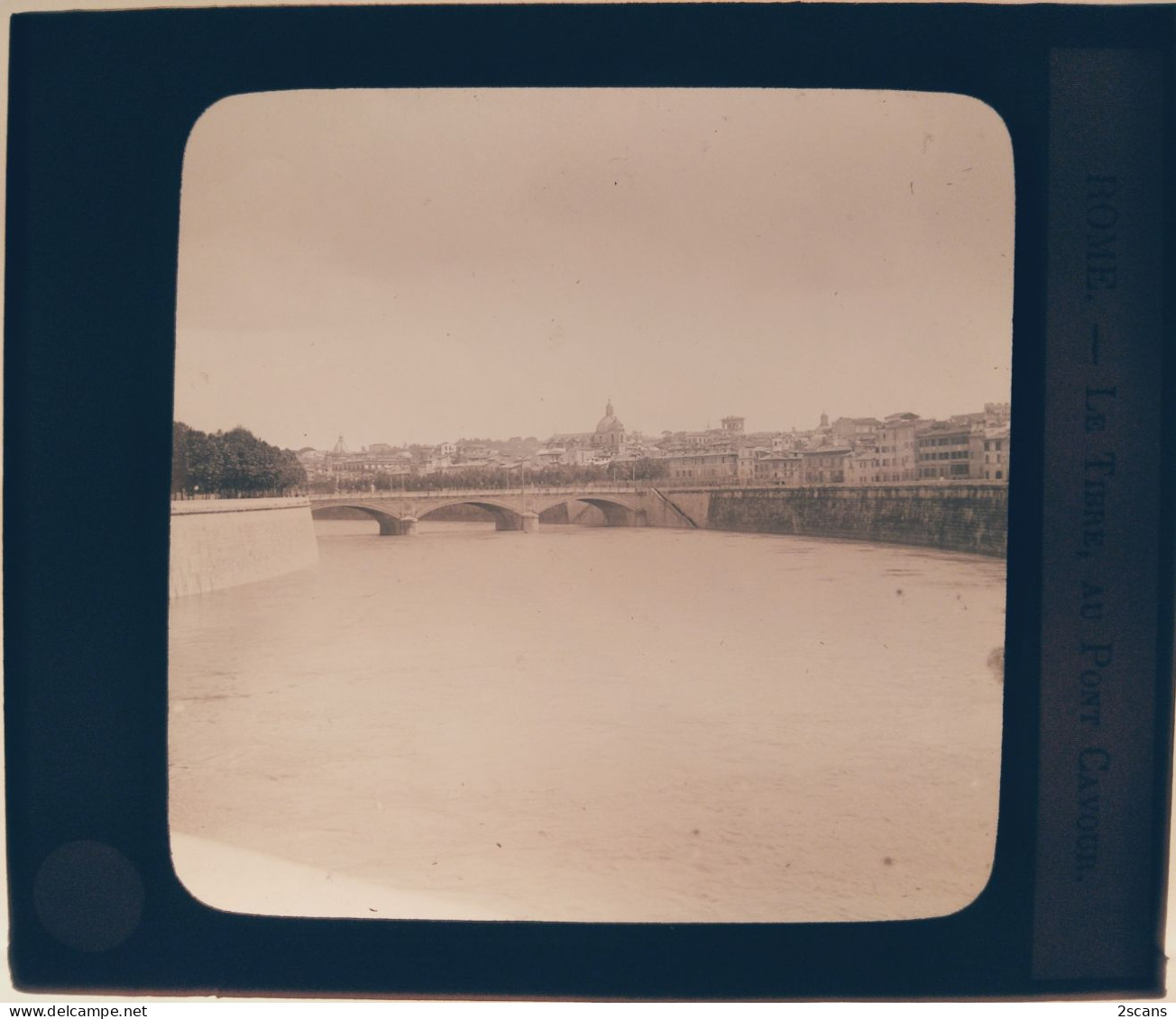 Italie - ROME - ROMA - Plaque De Verre Ancienne (1906) - Le Tibre, Au Pont Cavour - Bruggen