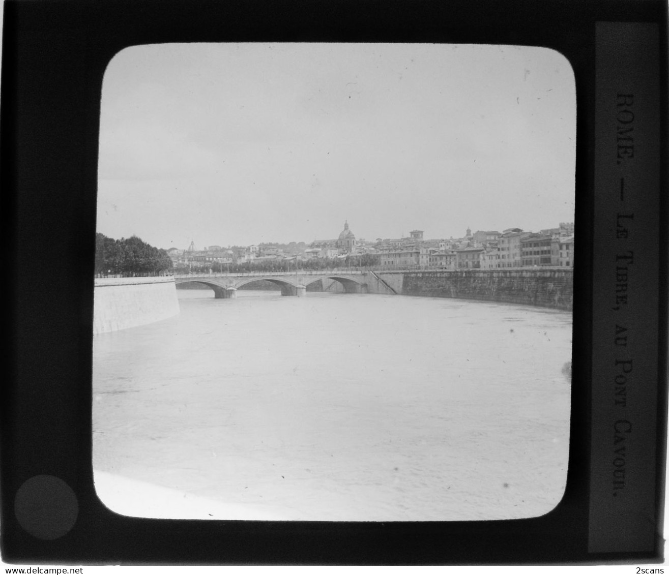 Italie - ROME - ROMA - Plaque De Verre Ancienne (1906) - Le Tibre, Au Pont Cavour - Brücken