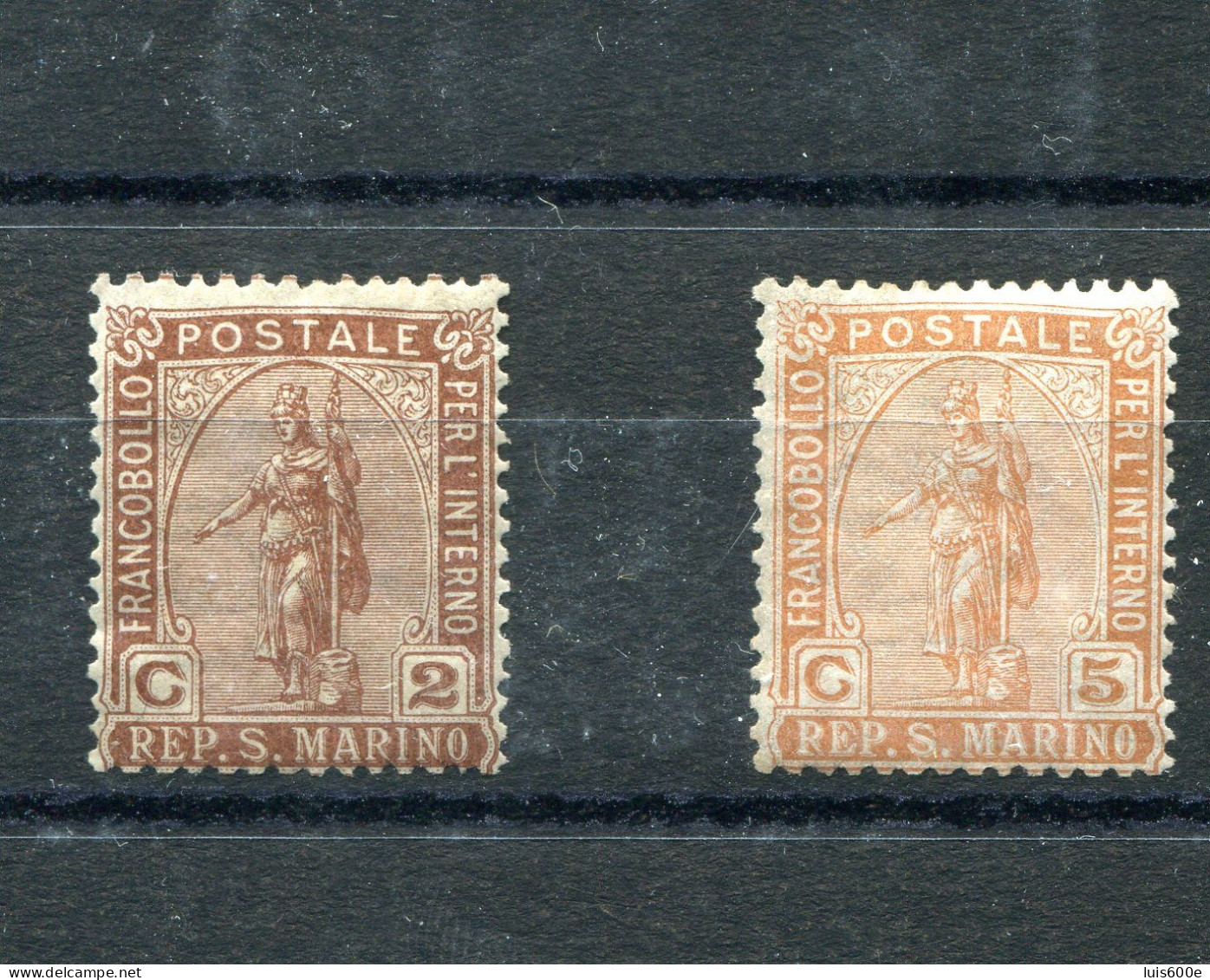 1899.SAN MARINO.YVERT 32/33*.NUEVOS CON FIJASELLOS(MH).CATALOGO 8€ - Neufs