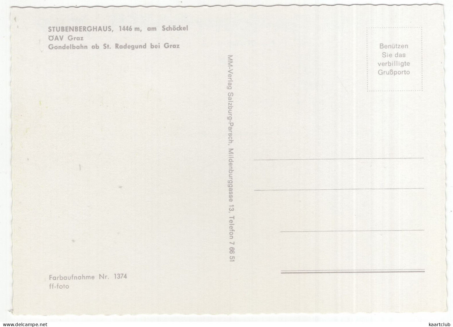 Stubenberghaus, 1446 M, Am Schöckel - ÖAV - Graz - Gondelbahn Ab St. Radegund Bei Graz  (Steiermark, Österreich/Austria) - St. Radegund