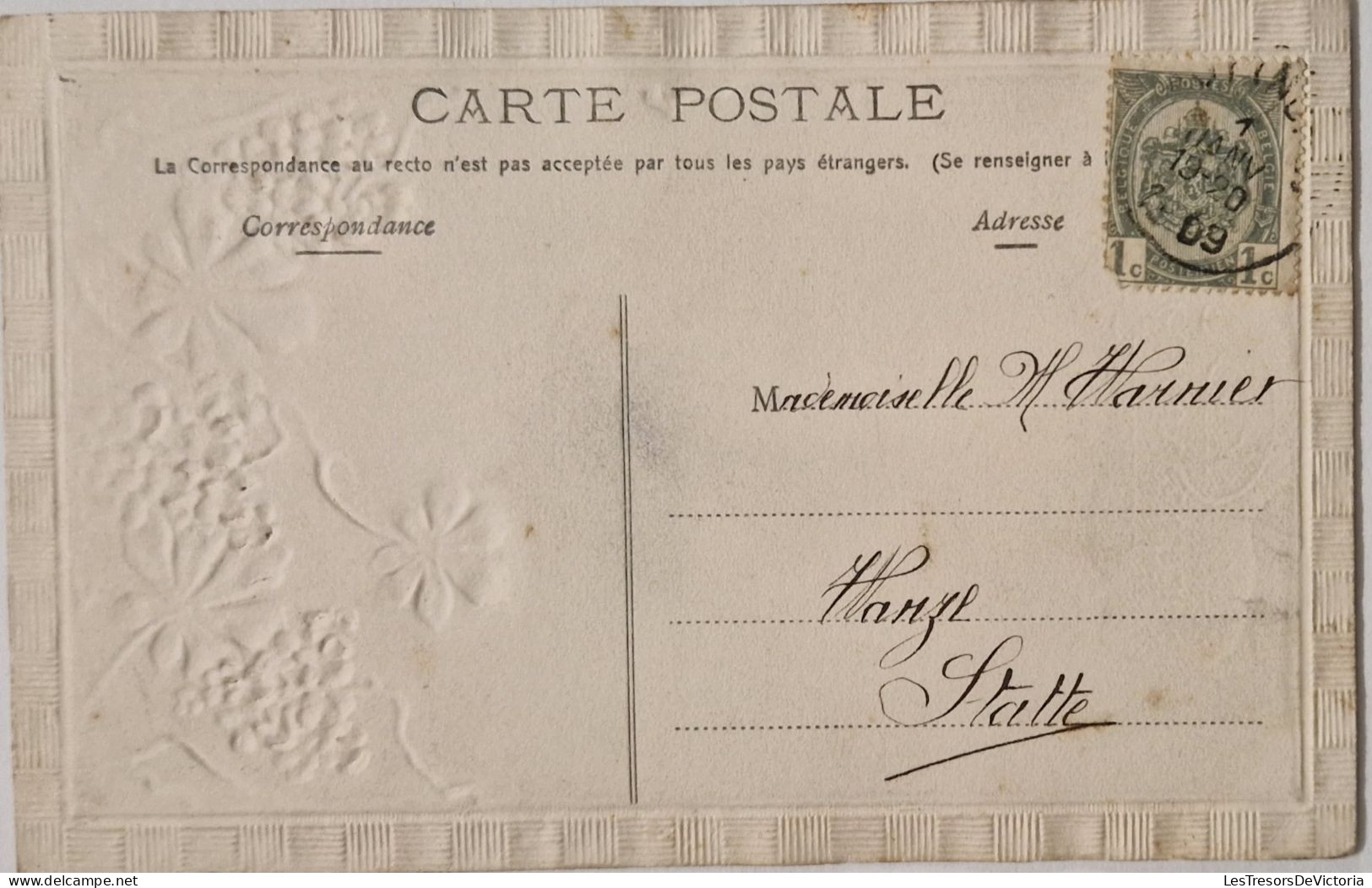 FANTAISIES - A SYSTEMES - Fleur Rose - Heureux Souhaits - Carte Postale Ancienne - Cartoline Con Meccanismi