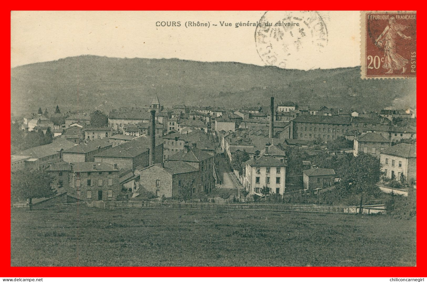 * COURS - Vue Générale Du Calvaire - Usines - Phototypie COMBIER - 1921 - Cours-la-Ville