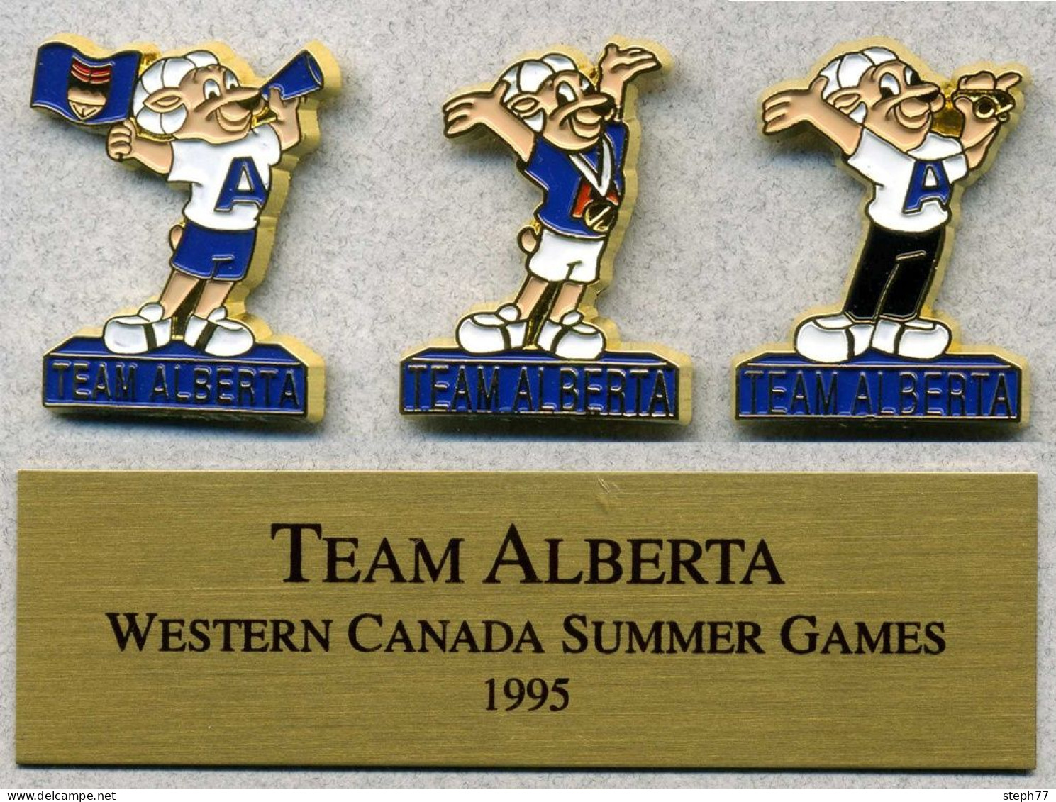 3 Pin's Sport Jeux D'été Du Canada 1995 Alberta Referee Arbitre - Baseball