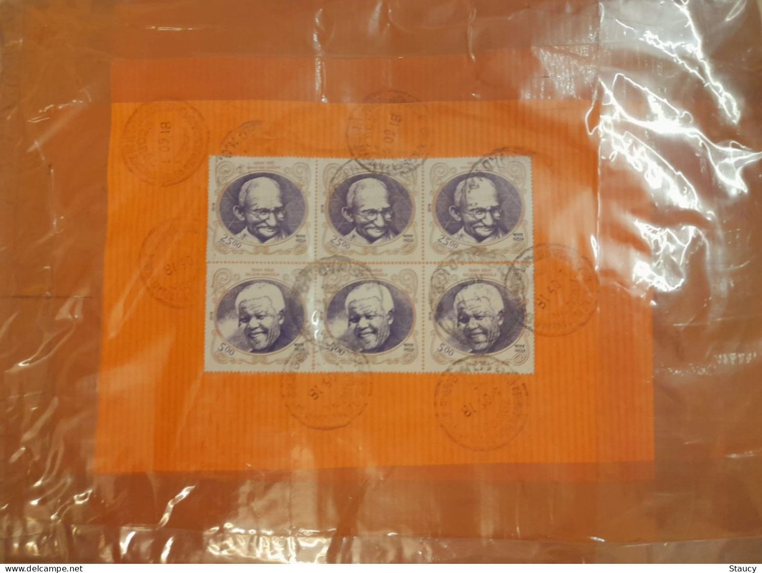INDIA 2018 Mahatma Gandhi & NELSON MANDELA - 6 Stamps Franked On Registered Speed Post Cover As Per Scan - Covers & Documents