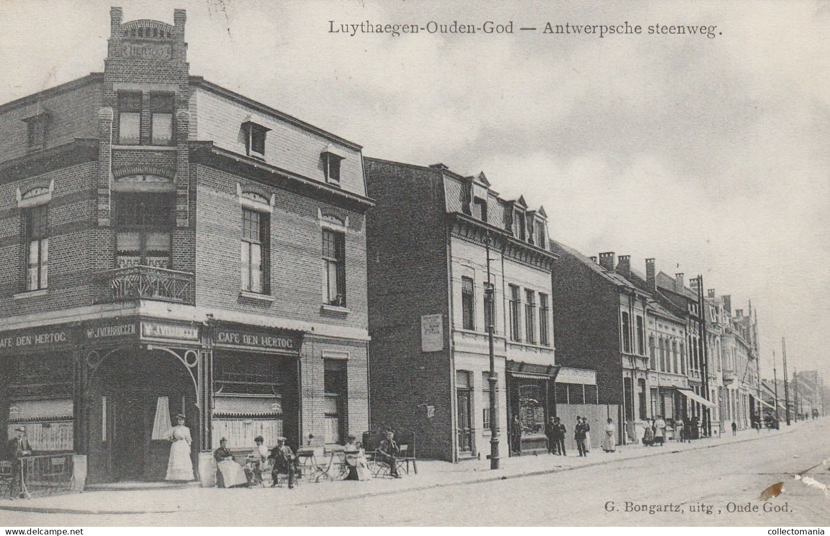 1 Oude Postkaart  Mortsel   Luythaegen  Luithagen  Ouden God  Antwerpsche  Antwerpse Steenweg  1913 Uitgave Bongartz - Mortsel