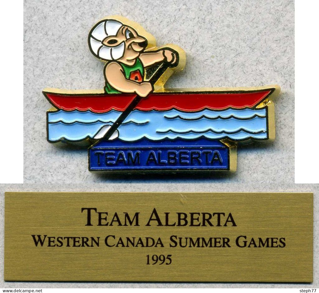 Pin's Sport Jeux D'été Du Canada 1995 Alberta Kanoë Kayak - Canoë