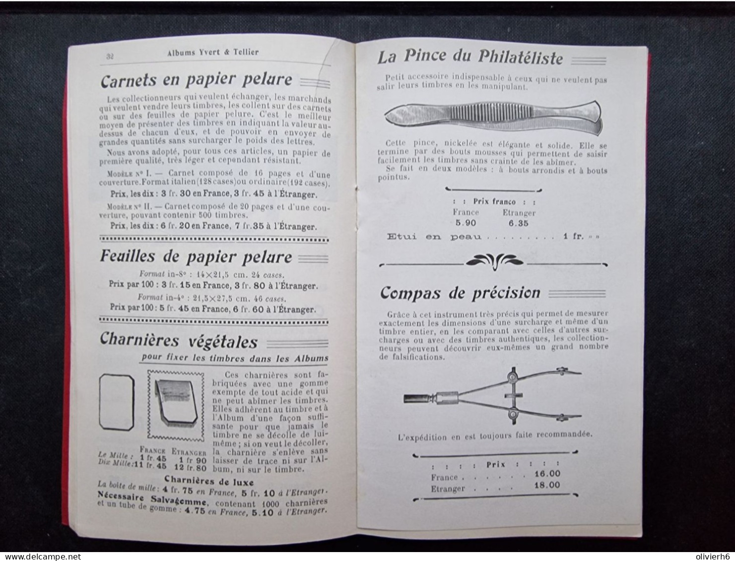 MAGAZINE (6 vues) Prix-Courant des Albums Yvert & Tellier Catalogues de timbres Accessoires philatéliques Novembre 1935