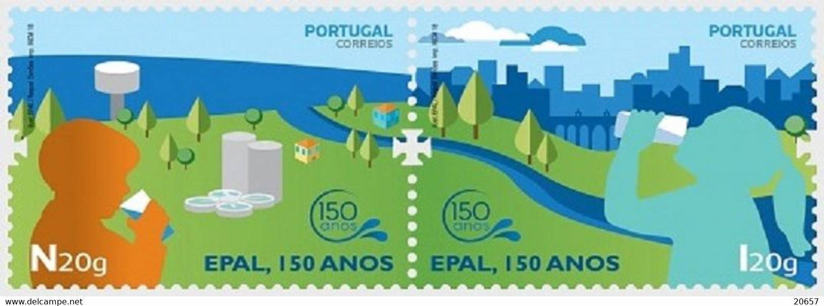 Portugal 4347/49 Eau, Aqueduc, Chien, Vache, Enfant, Bicyclette - Agua