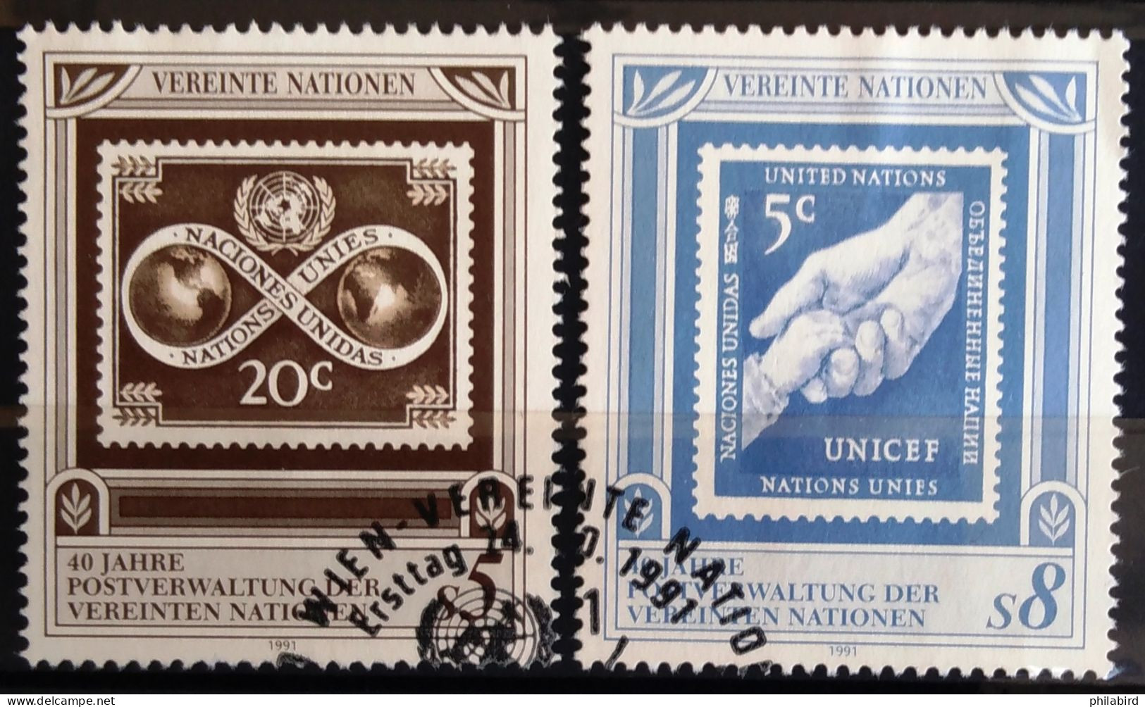 NATIONS-UNIS - VIENNE                          N° 129/130                       OBLITERE - Oblitérés