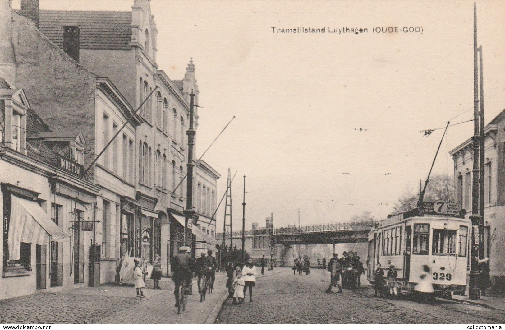 1 Oude Postkaart Mortsel  TRamstilstand Luythaegen  LUITHAGEN  Oude God 1922 Tram 7 Café In De Ton - Mortsel