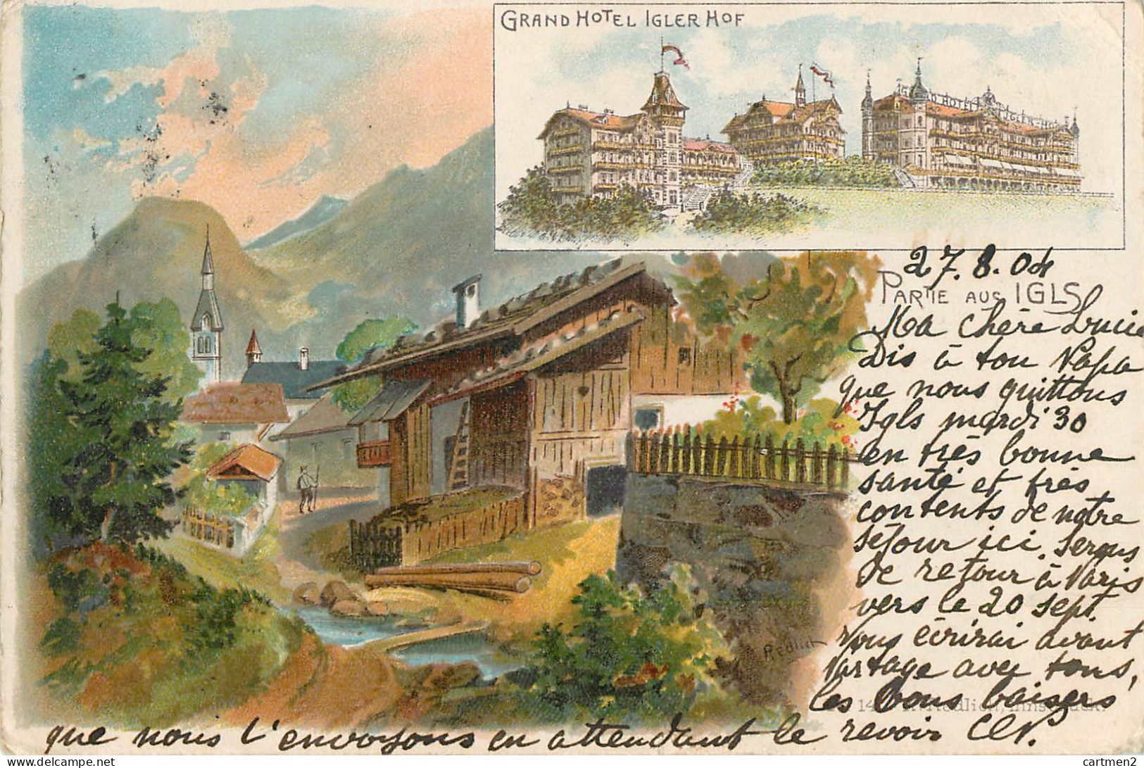 GRAND HOTEL IGLER HOF PARTIE AUS IGLS AUSTRIA TYROL 1900 - Igls