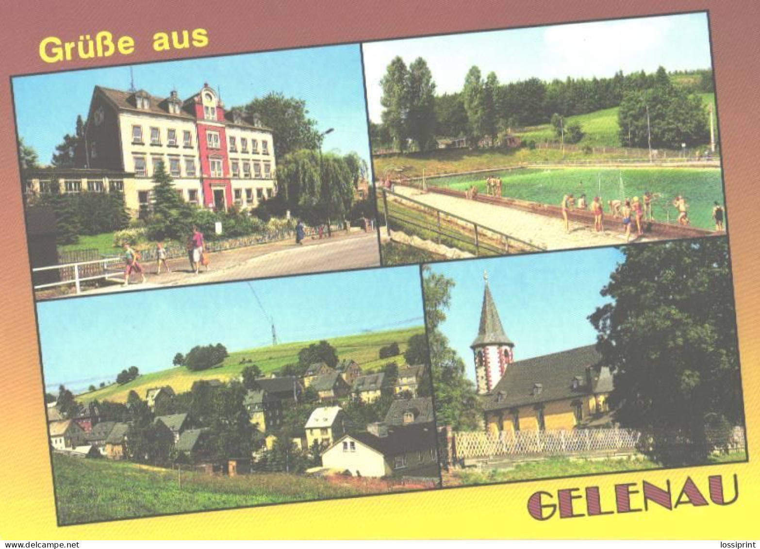 Germany:Gelenau Views, Church, Pool, Overview - Gelenau