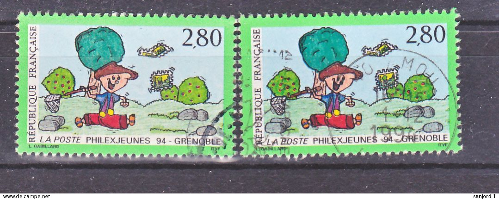 France 2877 Variété Vert Clair Et Foncé Oblitéré Used - Oblitérés