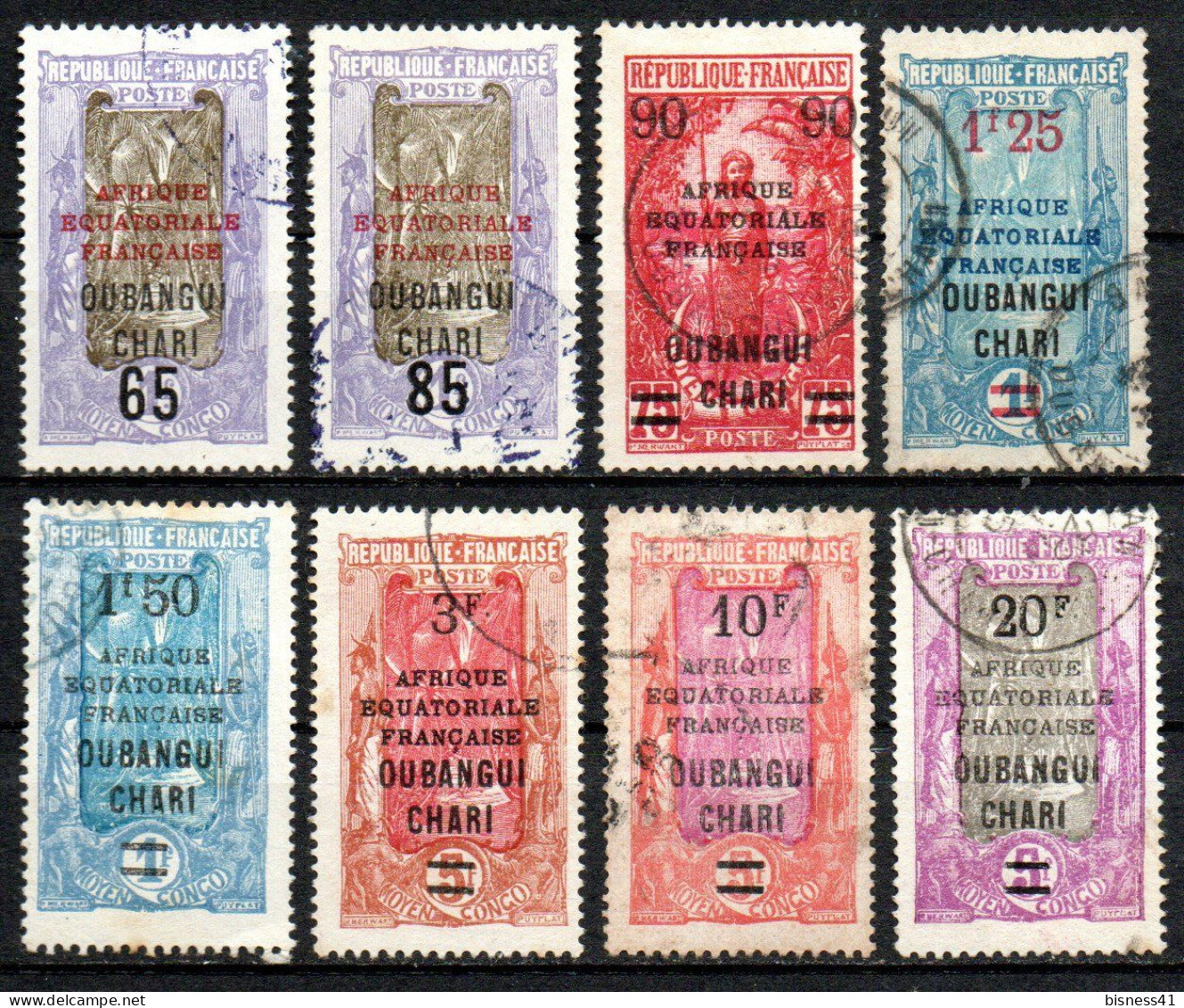 Col33 Colonie Oubangui N° 67 à 71 + 73 & 74 Oblitéré Cote : 76,50 € - Used Stamps