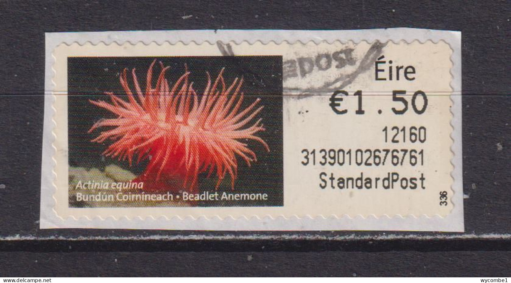 IRELAND  -  2011 Beadlet Anemone SOAR (Stamp On A Roll)  Used On Piece As Scan - Usados