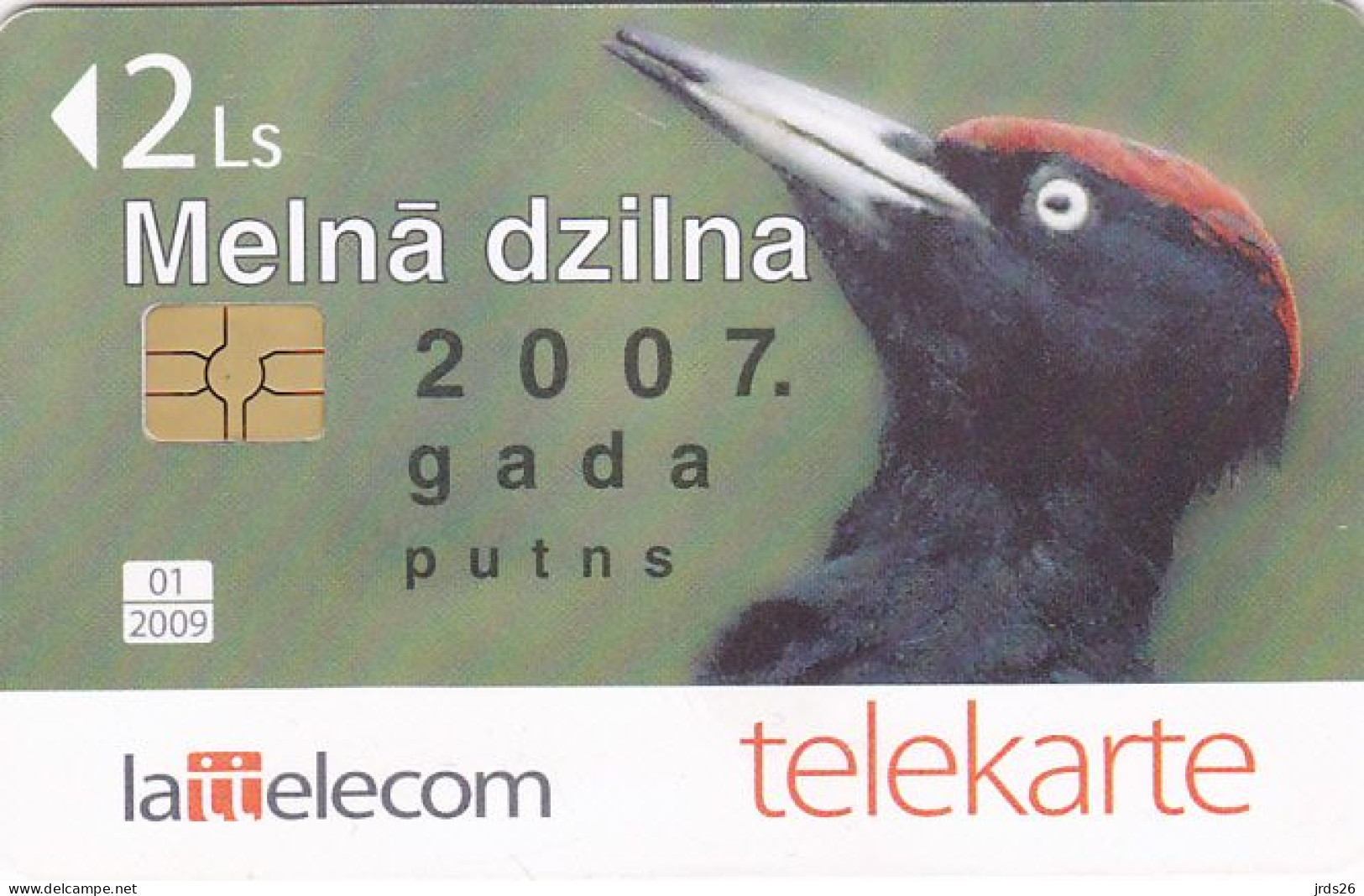 Latvia Phonecard Chip - - - Bird Woodpecker - Lettonia