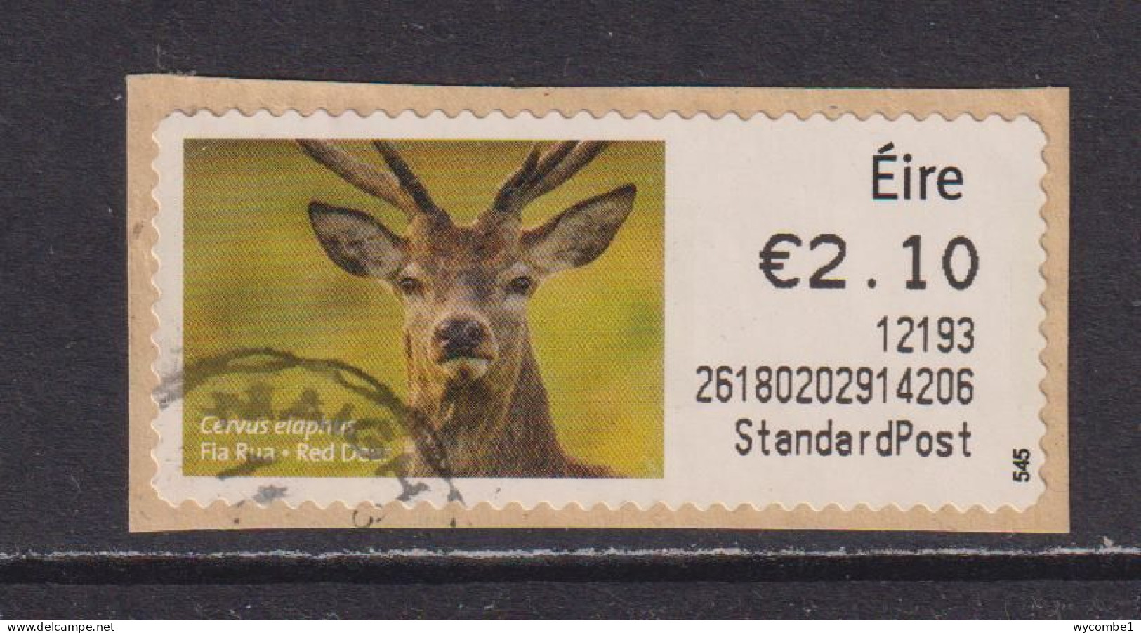 IRELAND  -  2011 Red Deer SOAR (Stamp On A Roll)  Used On Piece As Scan - Oblitérés