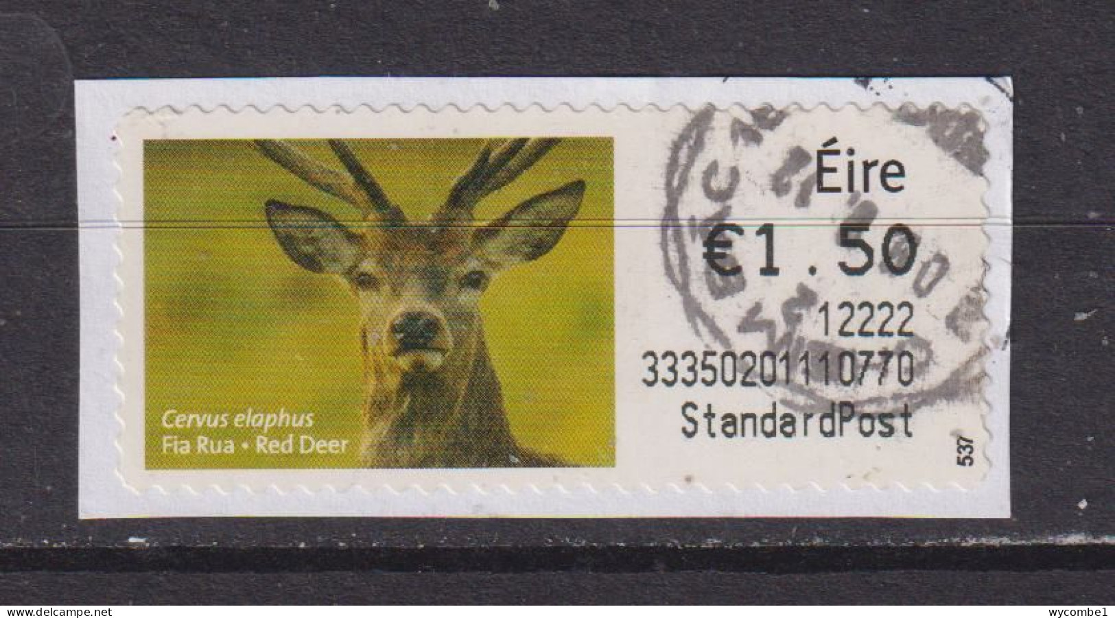 IRELAND  -  2011 Red Deer SOAR (Stamp On A Roll)  Used On Piece As Scan - Gebraucht