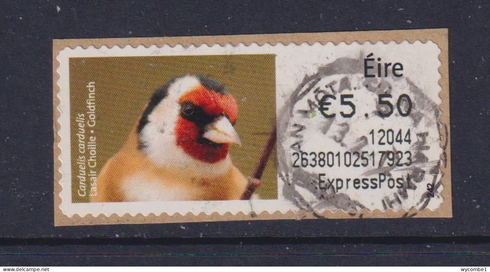 IRELAND  -  2011 Goldfinch SOAR (Stamp On A Roll)  Used On Piece As Scan - Gebraucht