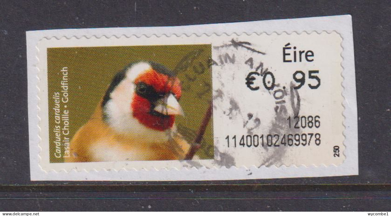 IRELAND  -  2011 Goldfinch SOAR (Stamp On A Roll)  Used On Piece As Scan - Usados